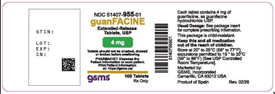 51407-955-01ol (Guanfacine ER Tablets USP 4mg)